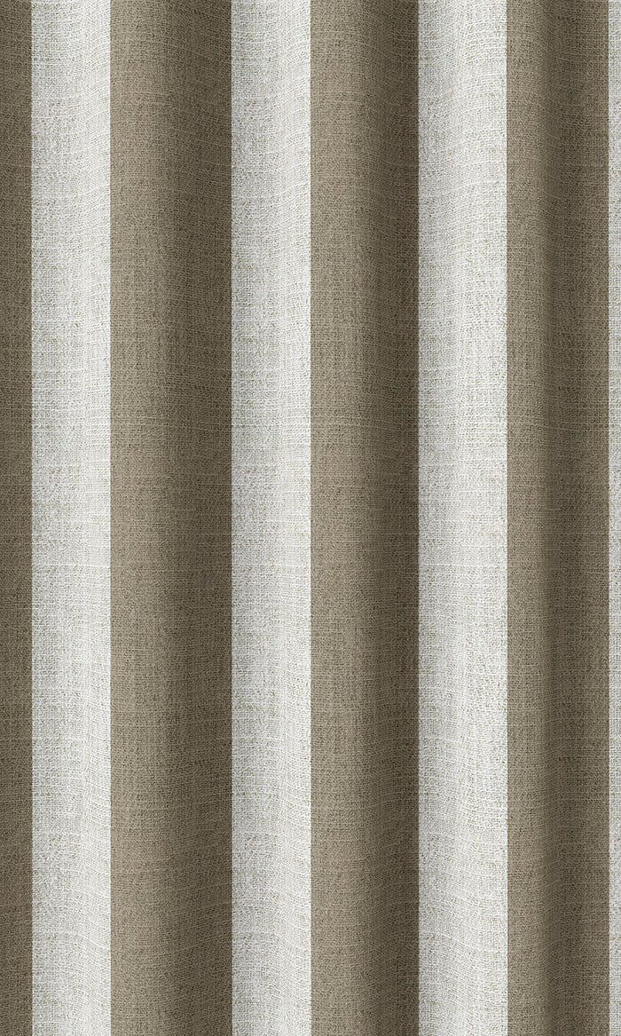 Striped Drapes (Cedar Brown/ White)