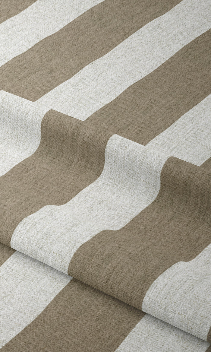 Striped Drapes for Living, Bedroom, Kitchen, Bathroom (Cedar Brown/ White)
