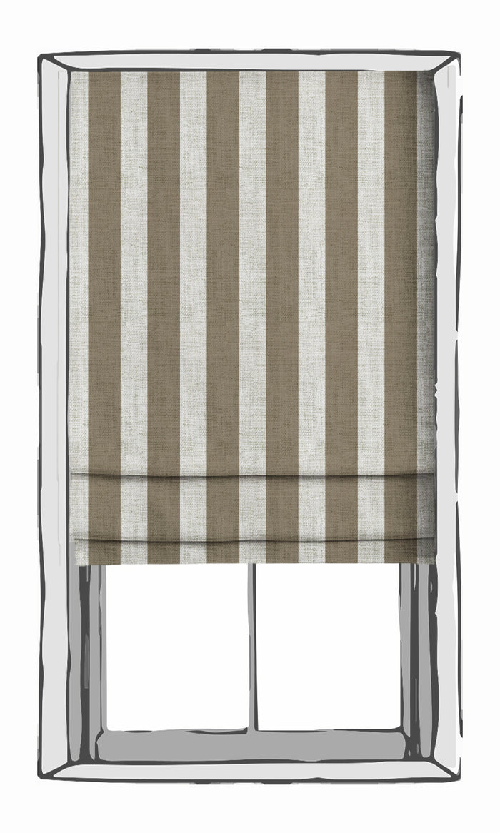 Striped Drapes (Cedar Brown/ White) Extra Long Short Wide
