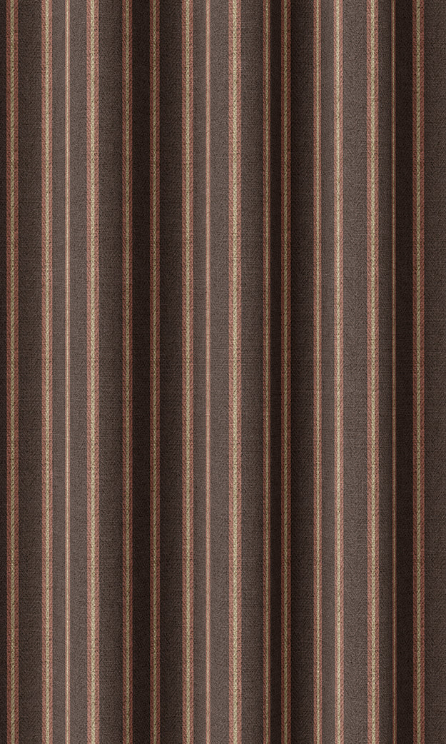 Modern Striped Pinch Pleat, Rod Pocket, Eyelet Curtains (Wine/ Coffee)
