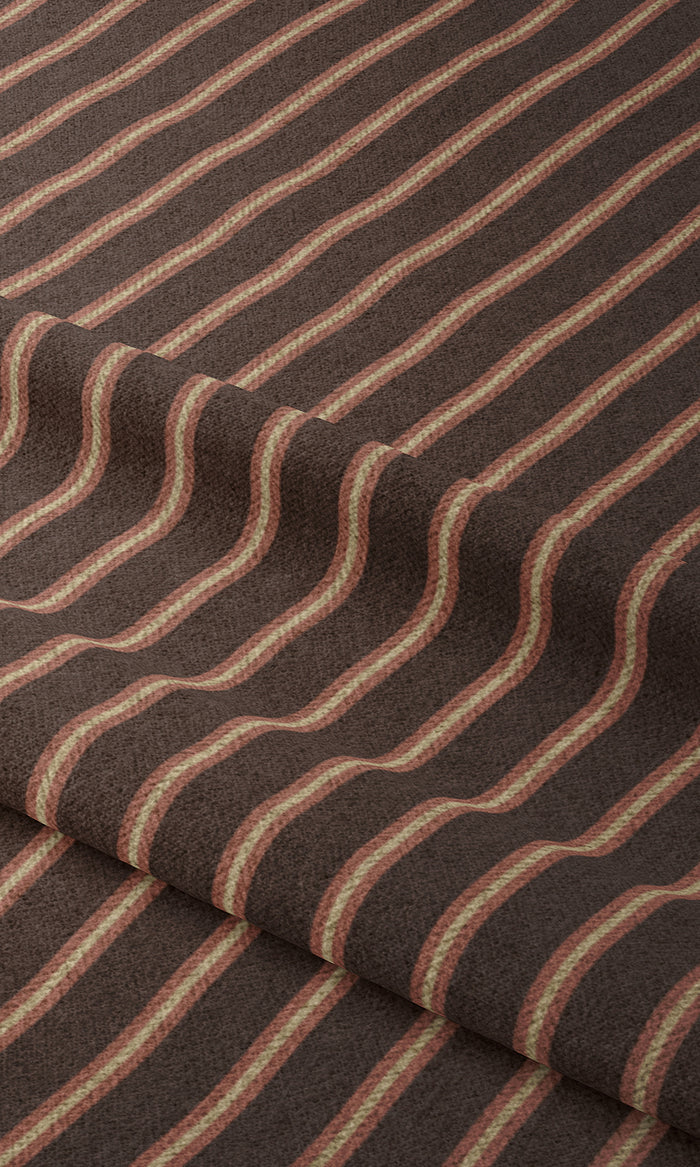 Modern Striped Drapery (Wine/ Coffee) Extra Long Short Wide