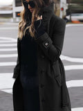 Stand-Collar Slim Woolen Coat