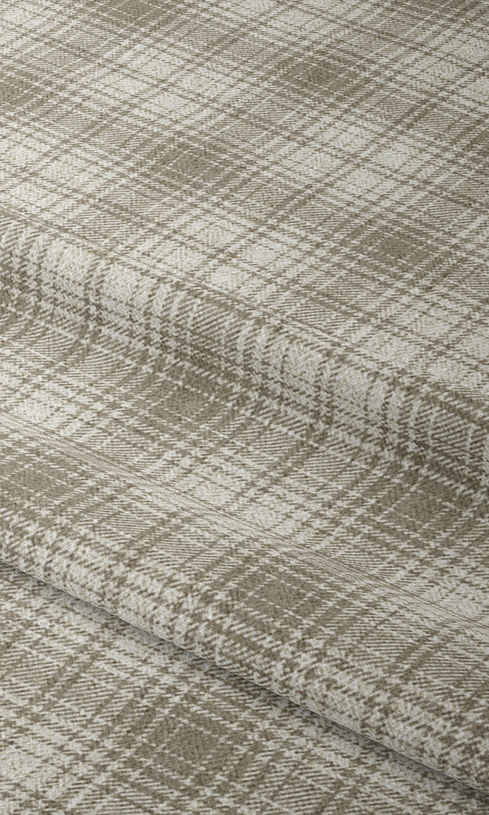 Plaid Patterned Curtains (Beige/ White) Extra Long Short Wide