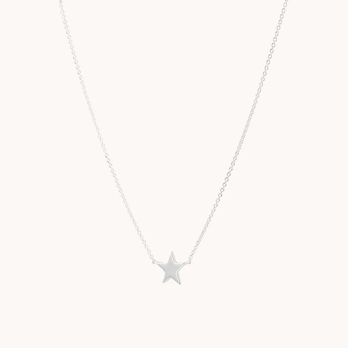 Stella Star Necklace Silver in sterling silver, alternate angle detail view