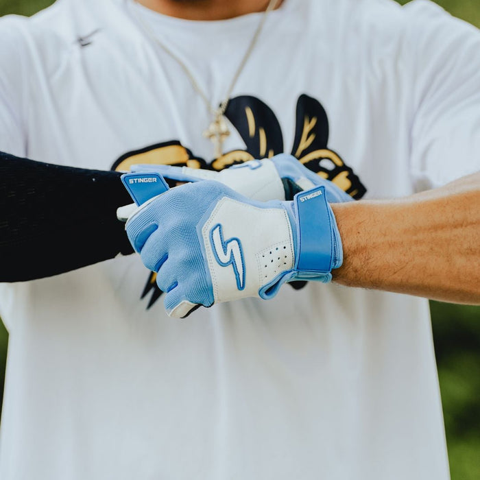 Sting Squad Batting Gloves - Columbia/White & Graphite