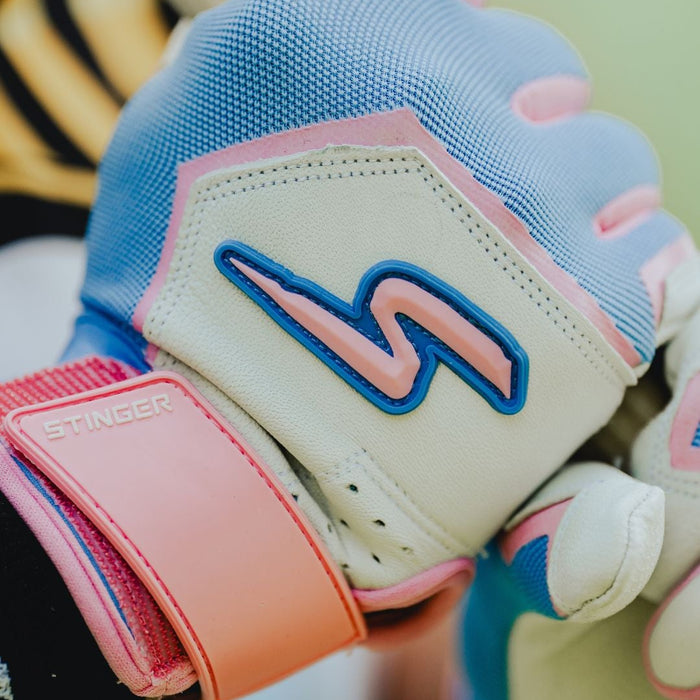 Sting Squad Batting Gloves - Cotton Candy (Bee Logo)