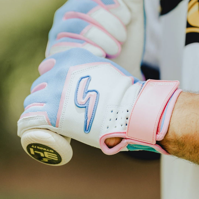 Sting Squad Batting Gloves - Cotton Candy (Bee Logo)