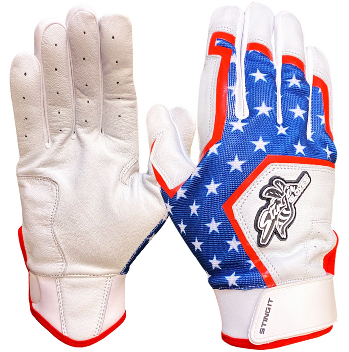 Sting Squad Batting Gloves - 'Merica USA (Bee Logo)