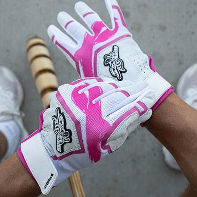 Sting Squad Batting Gloves - Pink Breast Cancer Awareness (Bee Logo)