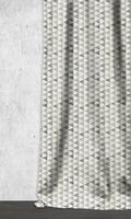 Triagonal Print Home Décor Fabric By the Metre (Eggshell White/ Grey)