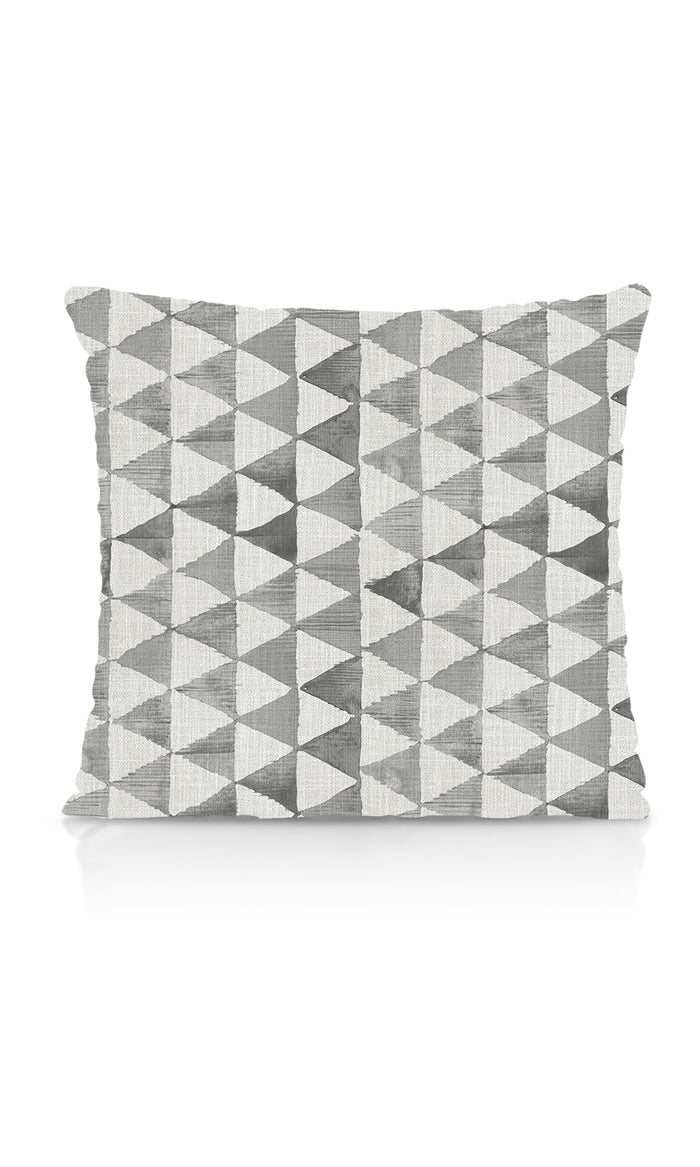 Triagonal Print Home Textile Fabric Material By the Metre (Eggshell White/ Grey)