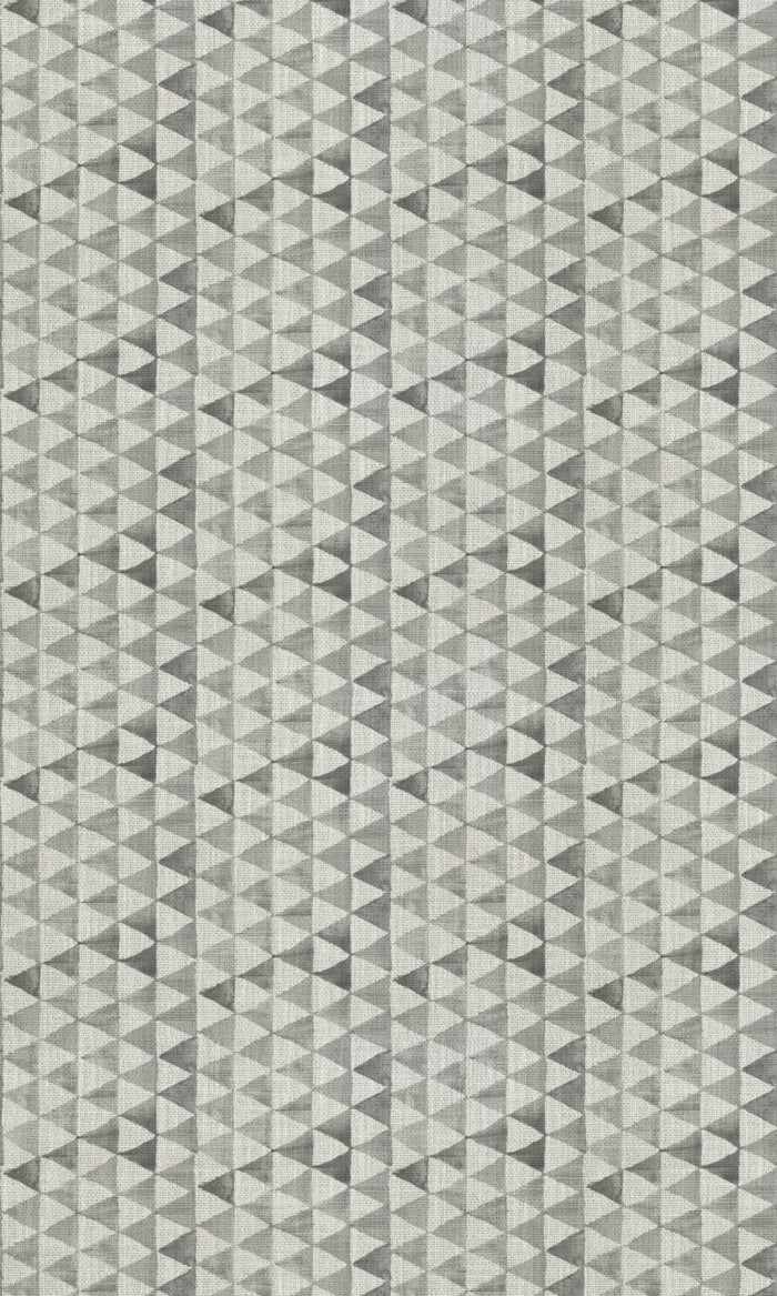 Triagonal Print Fabric Material By the Metre (Eggshell White/ Grey)