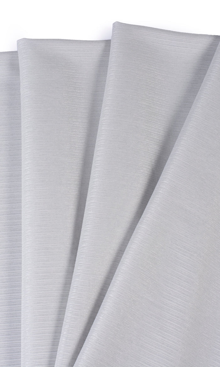 Striped Sheer Fabric Material By the Metre (Pale Gray)