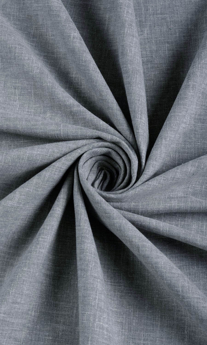 Linen Texture Window Treatments Fabric By the Metre (Steel Grey)
