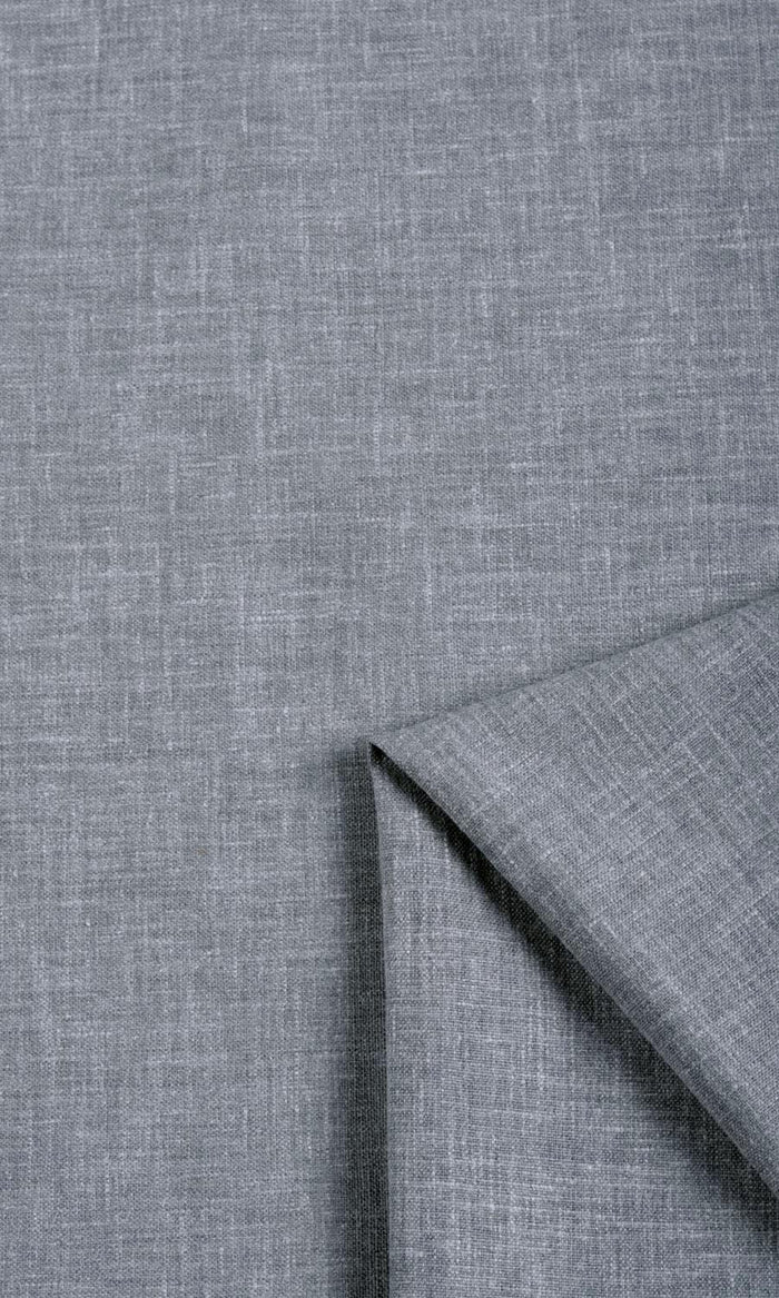 Linen Texture Fabric Material By the Metre (Steel Grey)