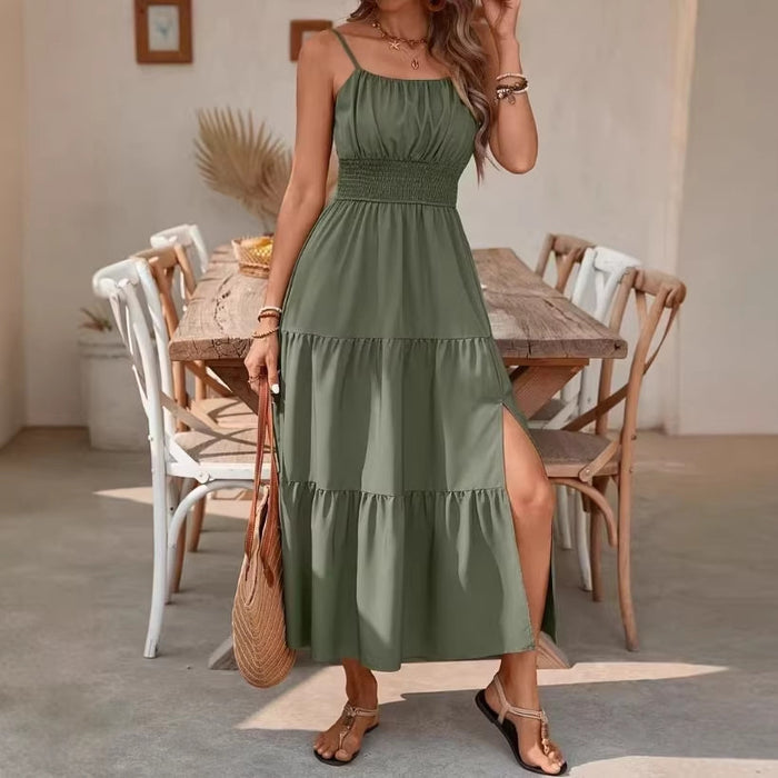 Strapless Layered Waist-Cinching Dress