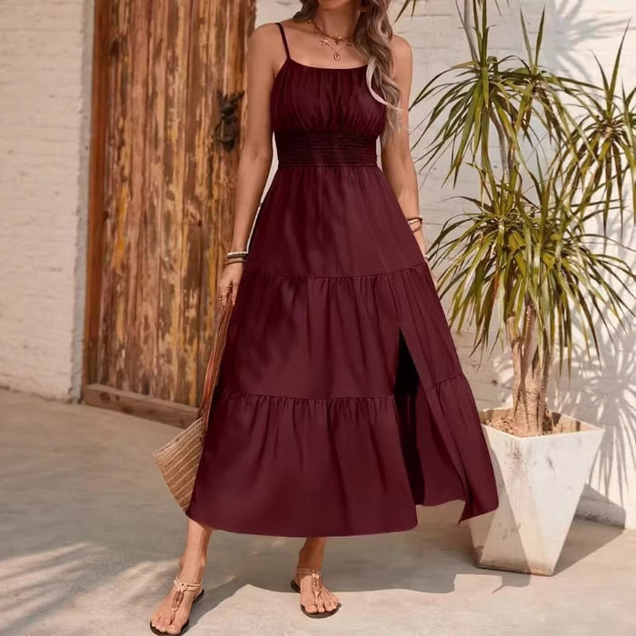 Strapless Layered Waist-Cinching Dress