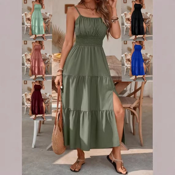 Strapless Layered Waist-Cinching Dress