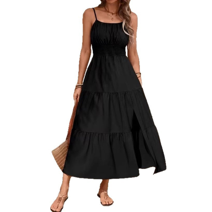 Strapless Layered Waist-Cinching Dress
