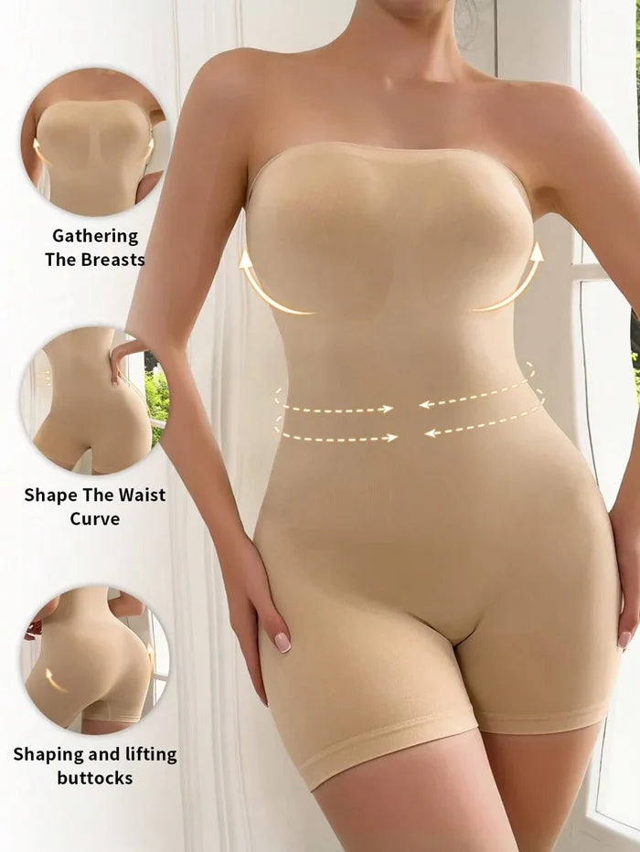 Strapless Seamless Firm-Control Shaping Bodysuit