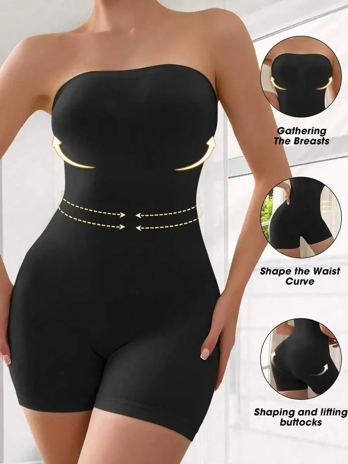 Strapless Seamless Firm-Control Shaping Bodysuit