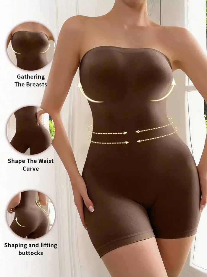 Strapless Seamless Firm-Control Shaping Bodysuit