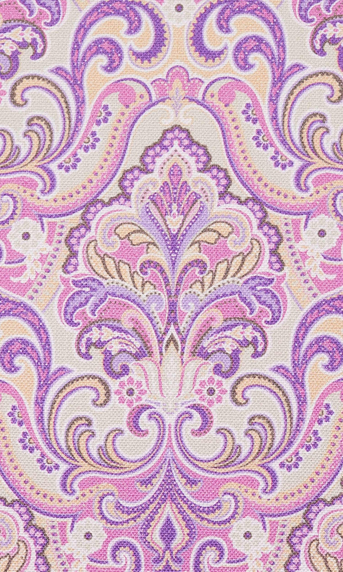 Fleur De Lis Print Pinch Pleat, Rod Pocket, Eyelet Curtains (Pink/ Purple)