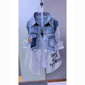 Striped Denim Coat Women's Design Niche Jacket Top