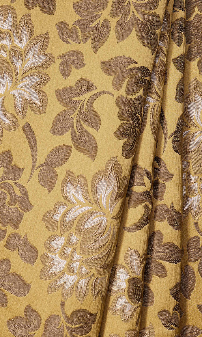 Floral Curtain Panels (Mustard)