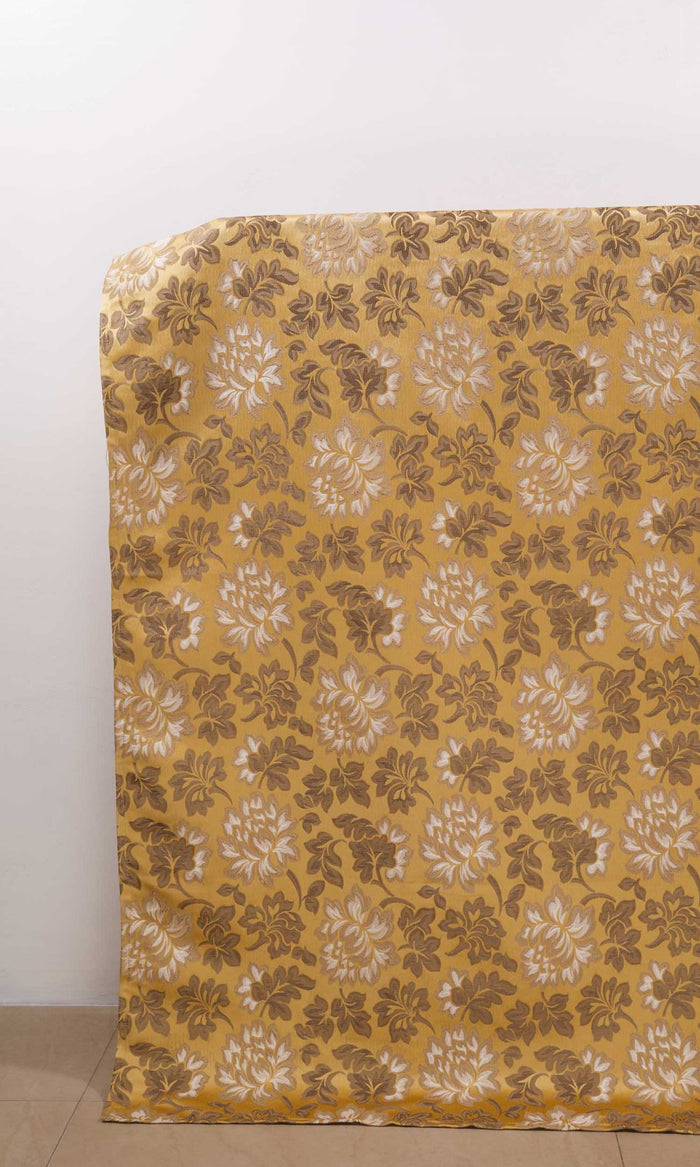 Floral Curtain Panels for Living, Bedroom, Kitchen, Bathroom (Mustard)