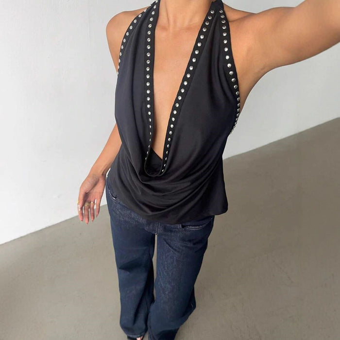Studded Fitted Top