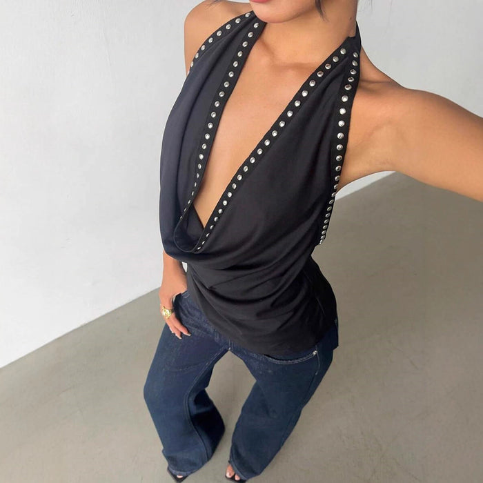 Studded Fitted Top