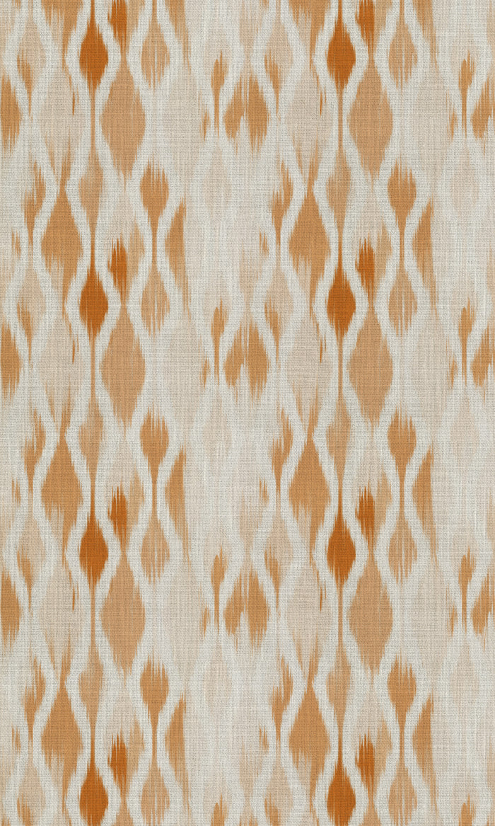 Ikat-Style Drapes (White/ Orange/ Brown) Extra Long Short Wide