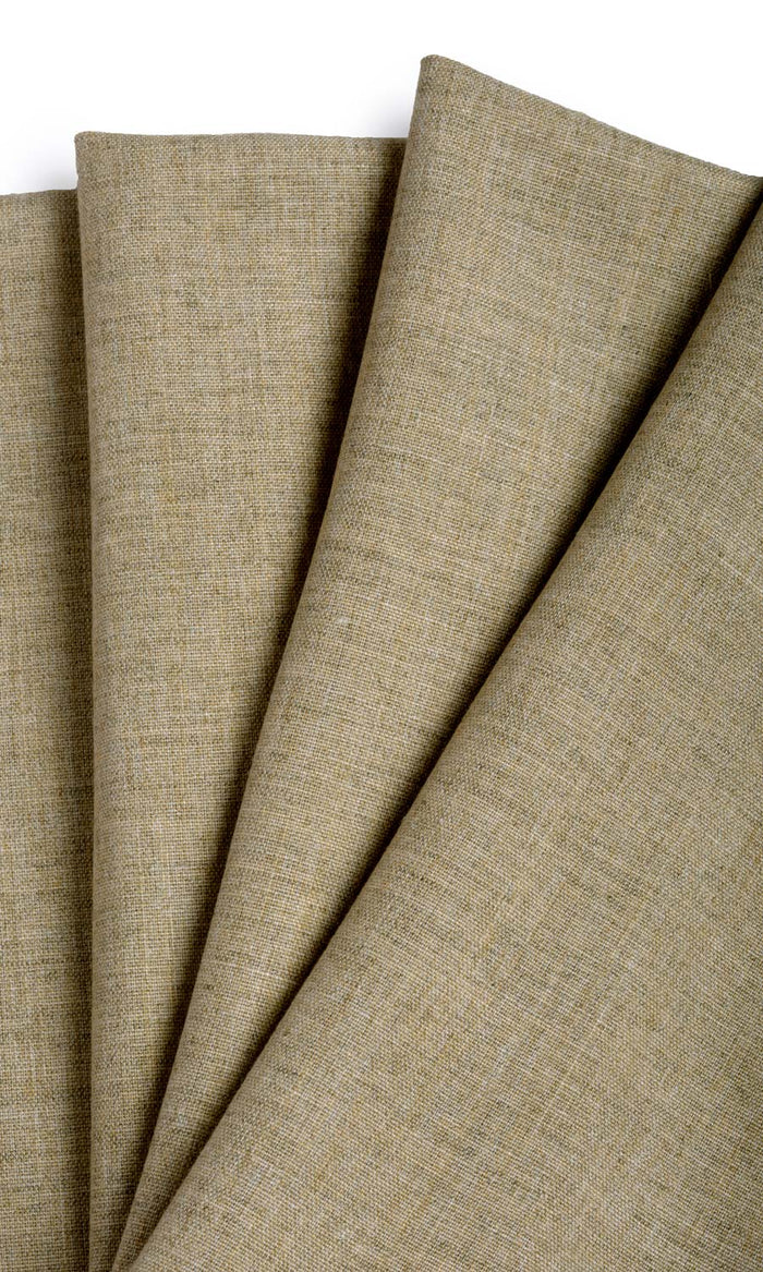 Linen Texture Window Treatments Fabric By the Metre (Taupe/ Brown)