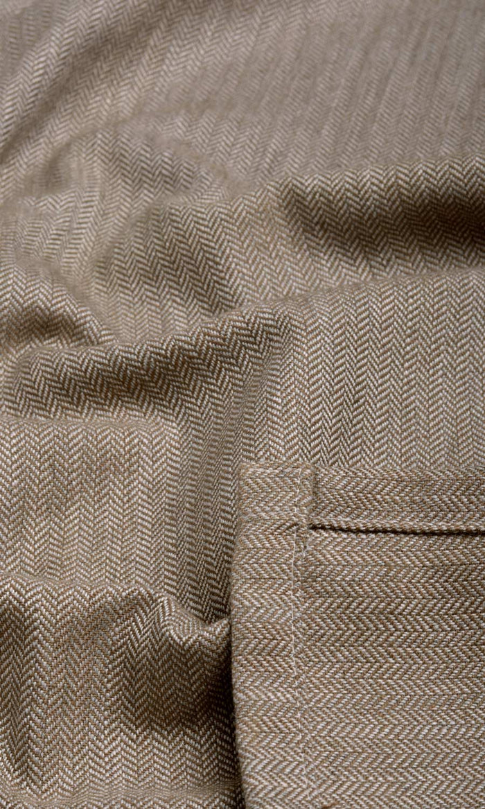 Herringbone Textured Fabric By the Metre for Curtains & Drapes (Brown)
