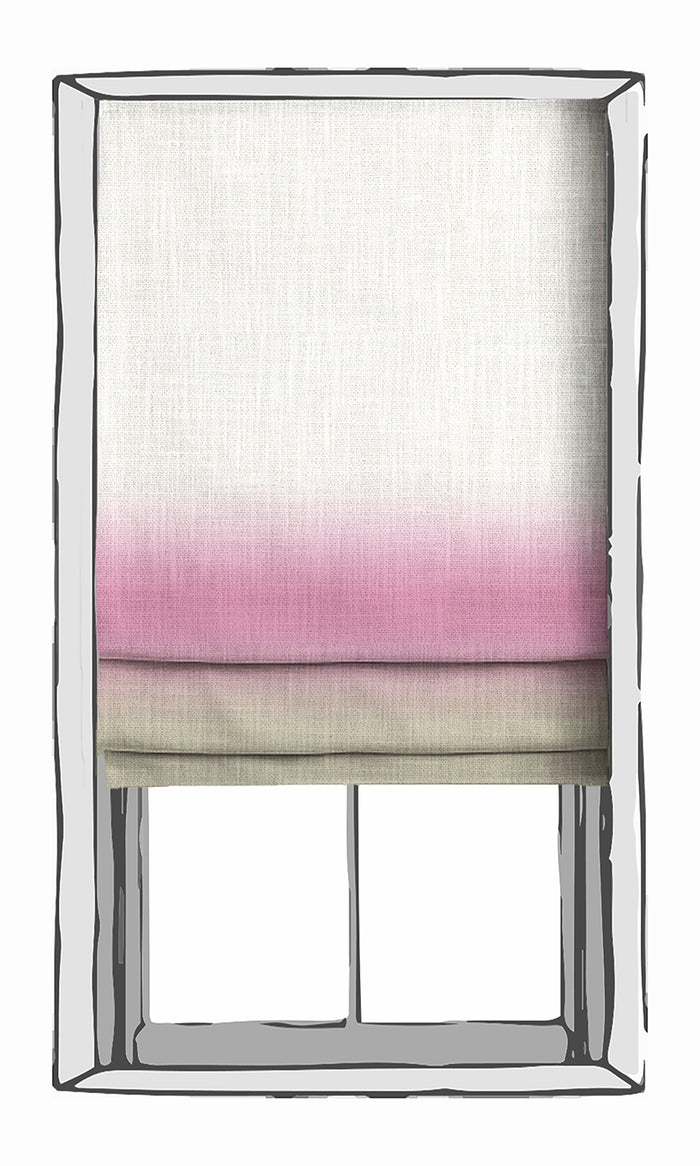3-Tone Ombre Window Treatments Fabric By the Metre (Pink/ Beige)