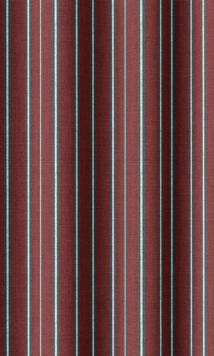 Modern Striped Home Décor Fabric By the Metre (Slate Grey/ Red)