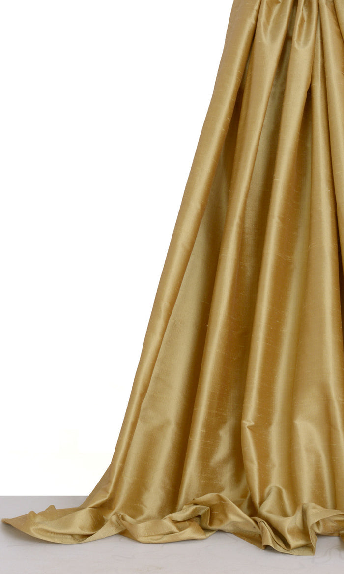 Shantung Silk Curtains for Living, Bedroom, Kitchen, Bathroom (Biscotti Yellow)