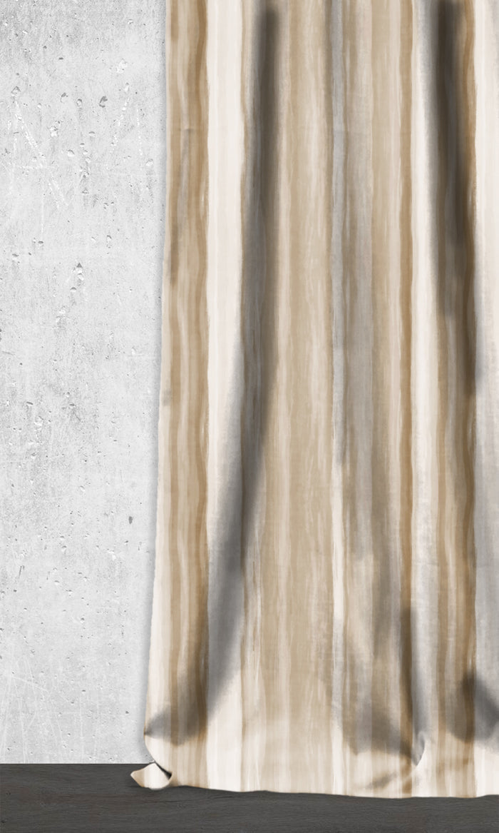 Room Darkening Striped Drapes for Living, Bedroom, Kitchen, Bathroom (Brown/ Beige)