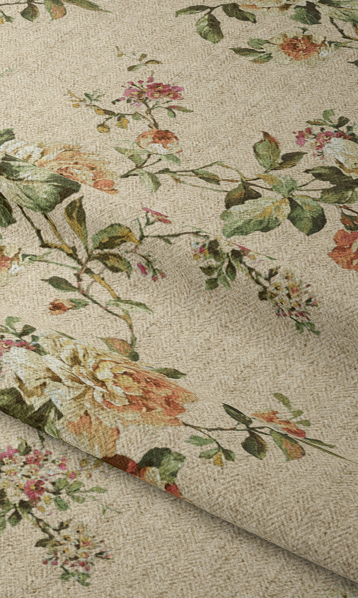 Modern Country Floral Drapery (Yellow) Extra Long Short Wide