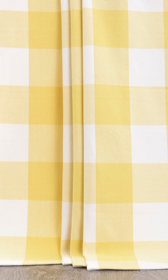 Buffalo Check Made-to-Measure Curtains (Lemon Yellow/ White)