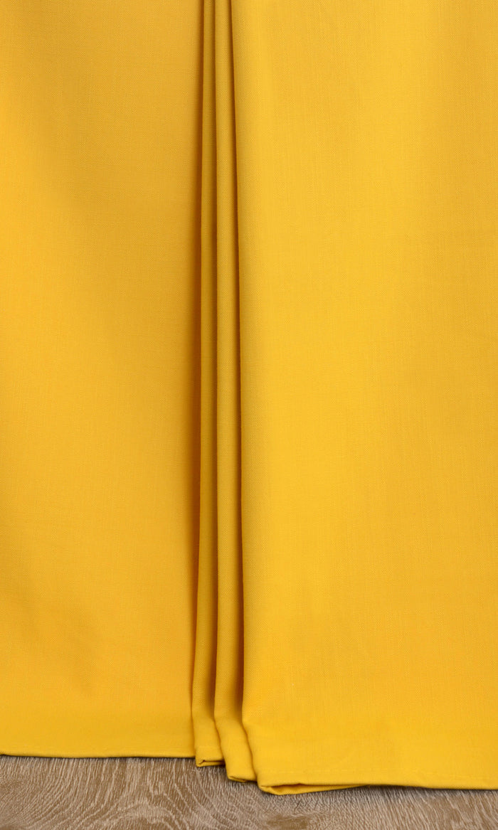 Solid Textured Curtains (Yellow) Extra Long Short Wide