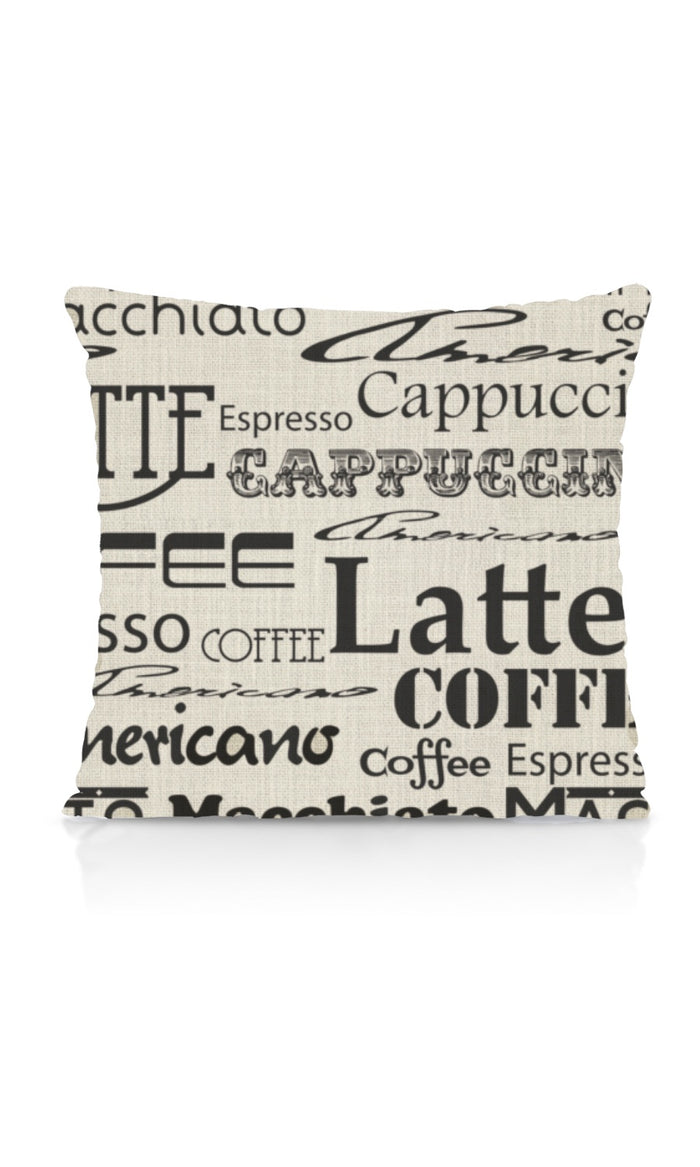 Coffee Themed Pinch Pleat, Rod Pocket, Eyelet Curtains (Black/ Milky White)