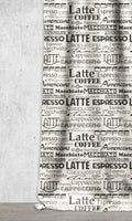 Coffee Themed Home Décor Fabric By the Metre (Black/ Milky White)