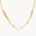 Sunset Multicolor Beaded Mood Necklace in sterling silver with diamonds