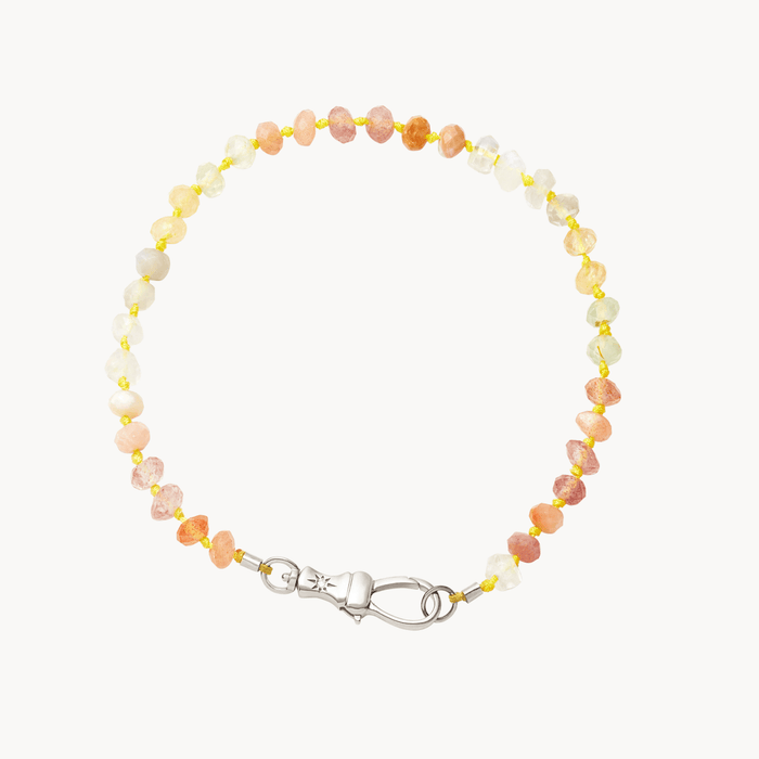 Sunset Multicolour Beaded Mood Bracelet in sterling silver with brilliant diamonds