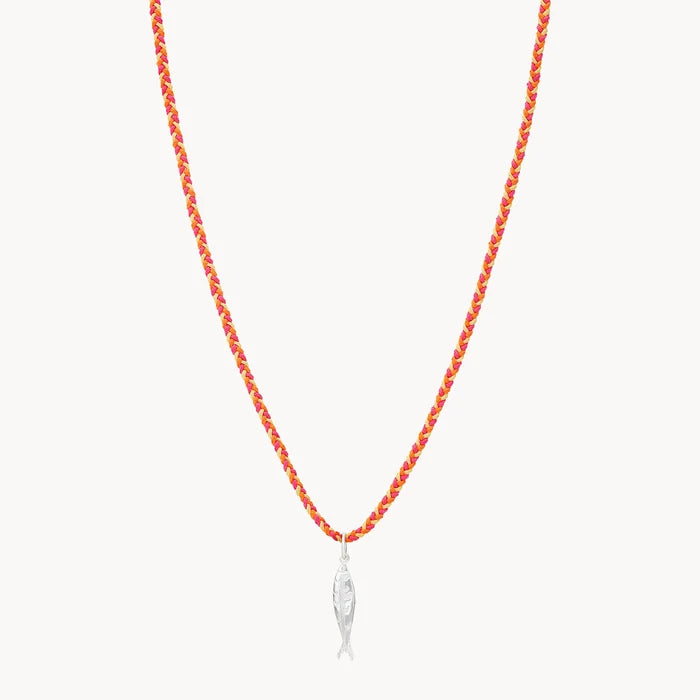 sunspell memory braided cord necklace -sterling silver, braided cord
