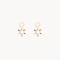 Sunspire Opal Earring Charm in 10k yellow gold with opal and sapphire gemstones