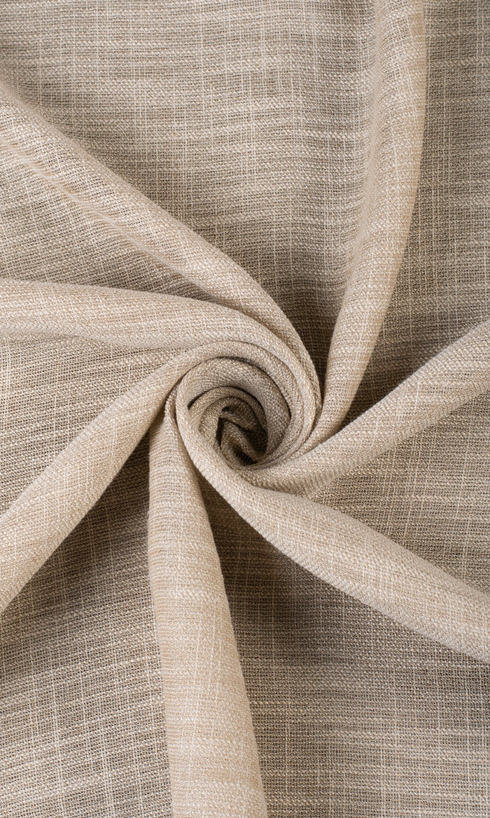 Textured Sheer Window Treatments Fabric By the Metre (Biscotti Beige)