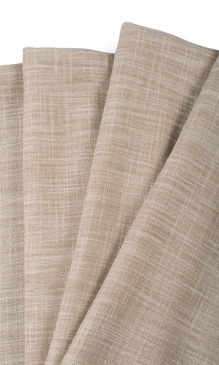 Textured Sheer Fabric Material By the Metre (Biscotti Beige)